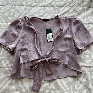 Brand new Purple crop top tie front